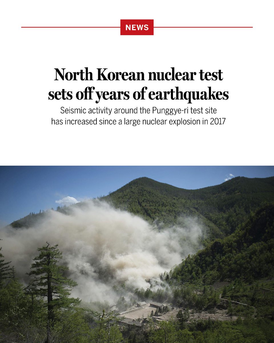North Korean nuclear test sets off years of earthquakes
Seismic activity around the Punggye-ri test site has increased since a large nuclear explosion in 2017
