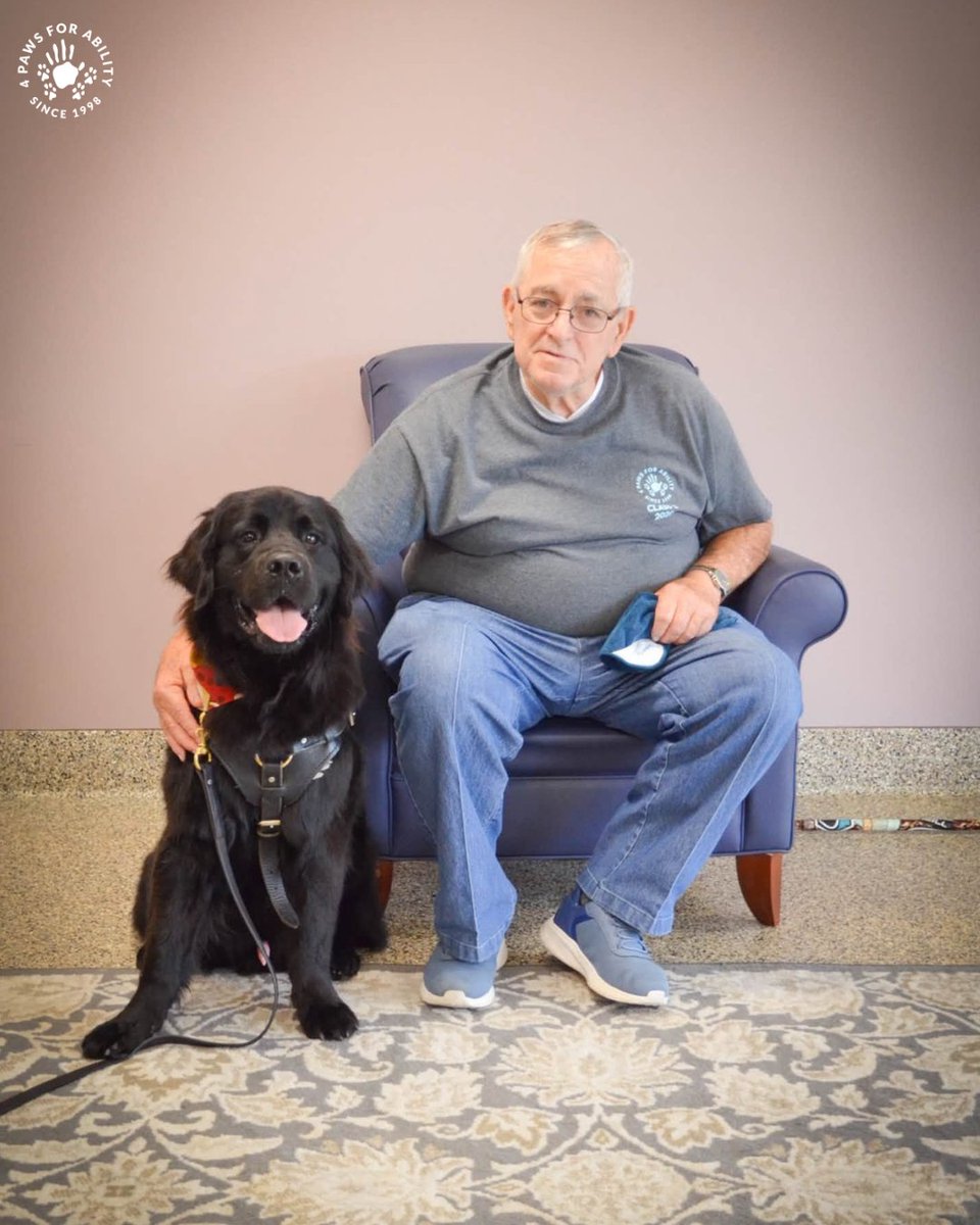 4PawsForAbility's tweet photo. The Aquamarine Class has officially met their service dog partners and is graduating next Friday, September 25th. 🐕‍🦺 The Aquamarine Class is sponsored by Jim &amp; Toni Roth. https://t.co/BvDDx1rC5y