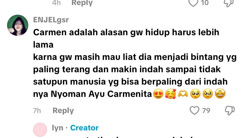 standwithcarmen's tweet photo. biar timeline kalian adem ditengah riuh, baca ini bikin terharu. keinget kalau debutnya carmen juga menyelamatkan gw untuk nggak nyerah buat hidup di awal tahun 2025. gadis ini, carmenita, telah menyelamatkan banyak nyawa seseorang agar mereka tetap mau melanjutkan hidup.❤️ https://t.co/f6quxpv163