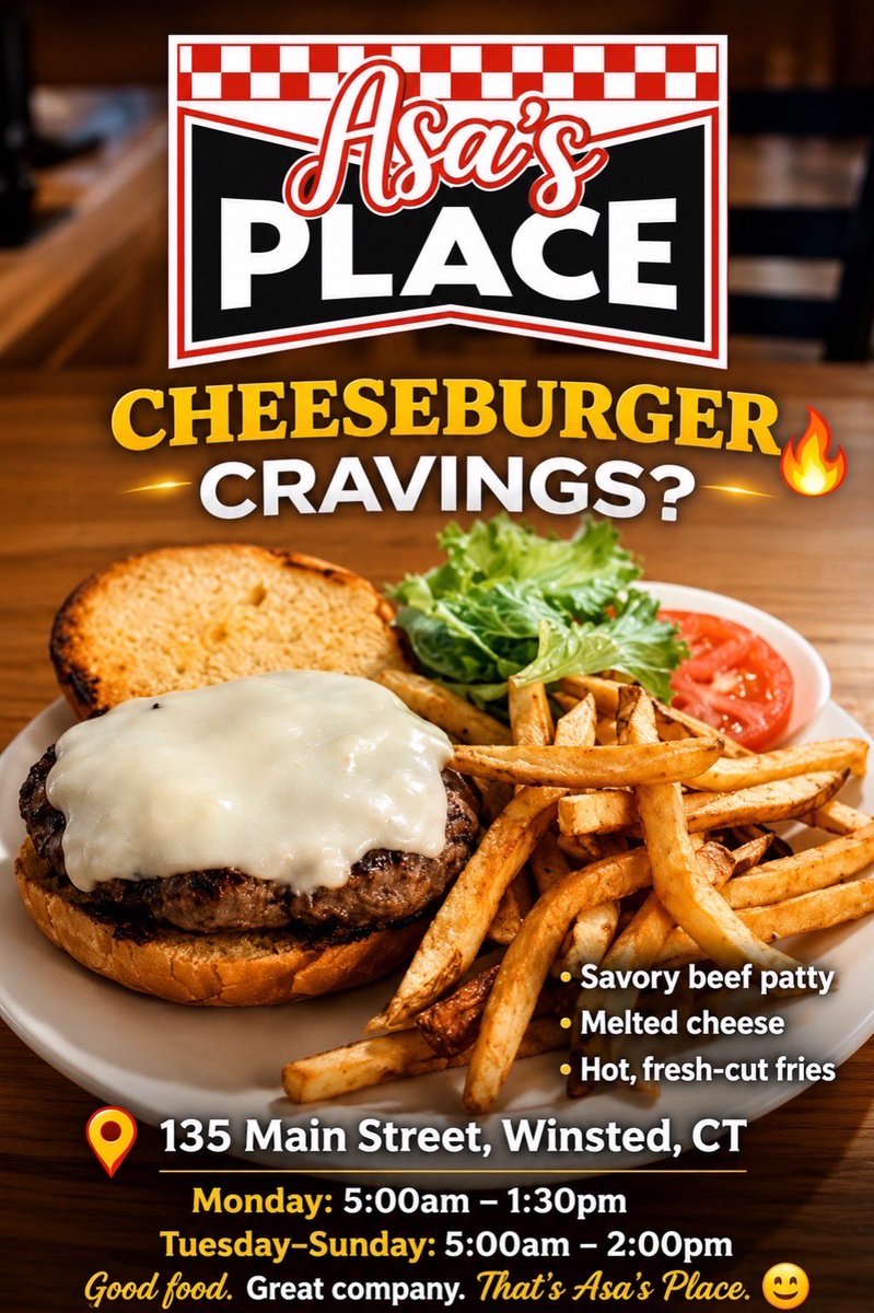 AsasPlace's tweet photo. #placetoeat #lunch #winsted #breakfast #litchfieldcounty https://t.co/p7NrWJEDS4