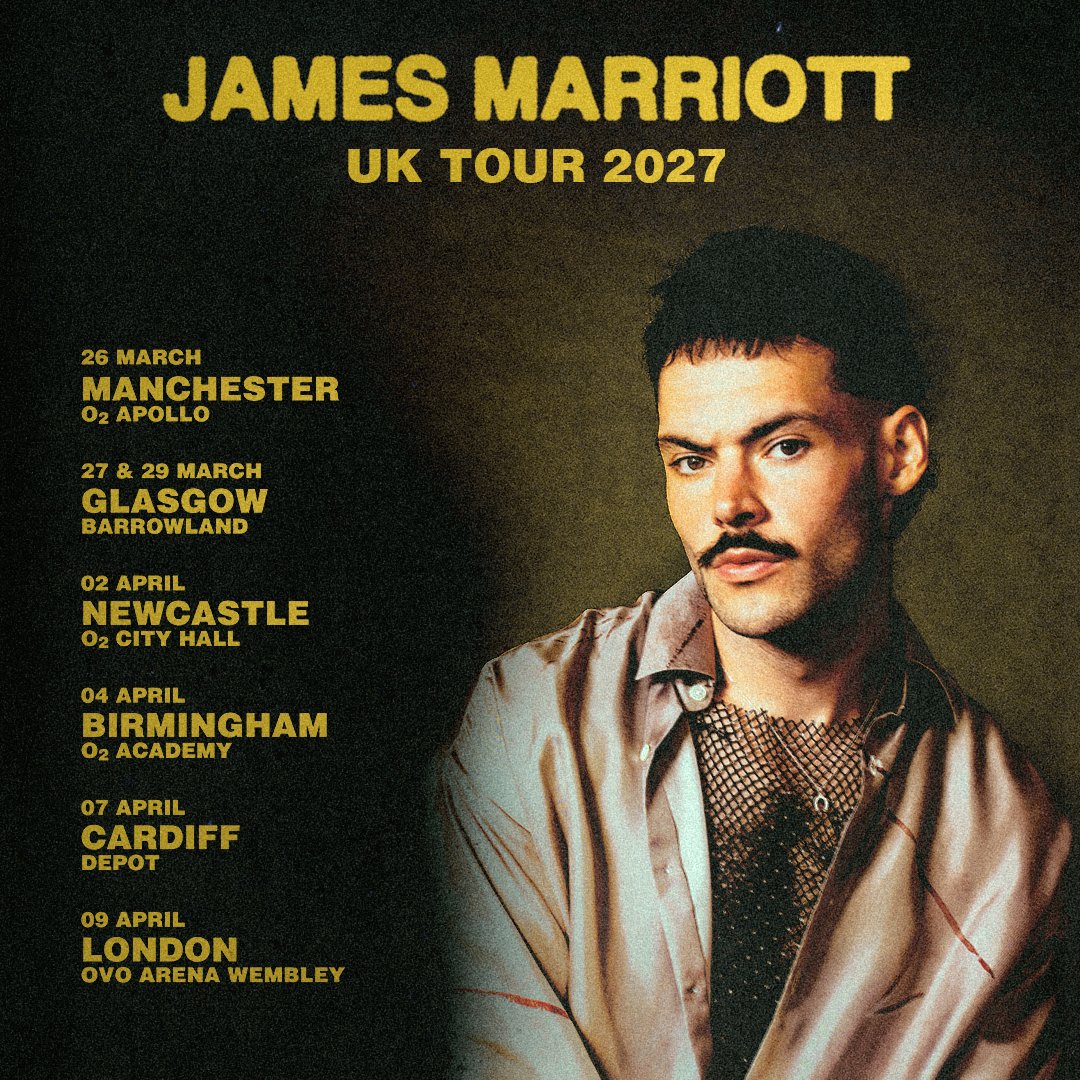 LiveNationUK's tweet photo. NEW: @JamesMarriottYT is heading out on tour across the country next spring 
🎟️ General on sale Friday 2nd October at 9am 
🔗 https://t.co/gKh5lpxzjK https://t.co/0yOXv2CyS6