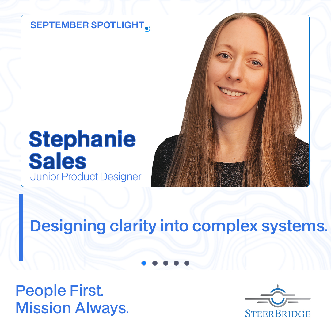 steerbridge's tweet photo. Complex systems get easier to use when someone takes the time to design around the people doing the work.

Stephanie Sales, Junior Product Designer at SteerBridge, helps turn evolving requirements and user needs into clear product direction teams can actually build from.

Her work on an Aviation Readiness Platform Learning Resource Center shows what that looks like in practice, from research and information architecture through prototyping, engineering handoff, content development, and rollout preparation.

Her path to SteerBridge came through the military-connected community and @hiringourheroes. What she’s built since then is a story of growing responsibility, continued learning, and ownership of increasingly complex work.

Opportunity can open the door. Ownership builds what comes next.

Read the full spotlight: https://t.co/xkOHTAeCYZ

#SteerBridge #ProductDesign #UXDesign #MilitarySpouse #HiringOurHeroes