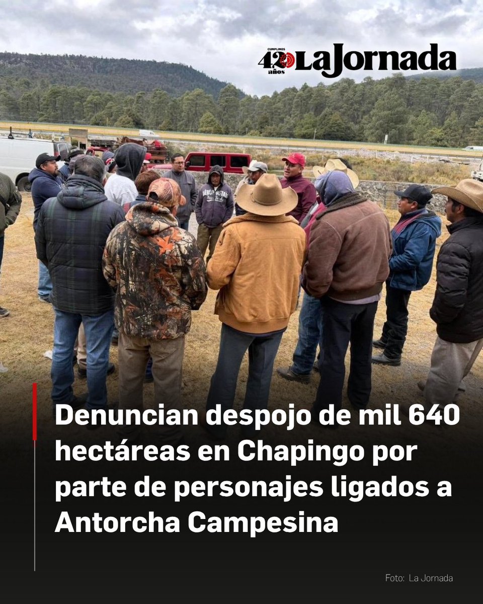 lajornadaonline's tweet photo. Profesores y alumnos de la Universidad Autónoma Chapingo (UACh) denunciaron el despojo de mil 640 hectáreas de la Estación Forestal Experimental Zoquiapan (EFEZ), perteneciente a esa institución educativa, por ejidatarios, egresados de la casa de estudios y personajes ligados a la organización priísta Antorcha Campesina (AC).

Explicaron que desde el 15 de octubre de 2025, ejidatarios de Río Frío ocuparon la EFEZ, en el municipio mexiquense de Ixtapaluca, cerraron los accesos, introdujeron maquinaria pesada, instalaron hornos de carbón, cabañas y asentamientos ganaderos irregulares.

Más información en: https://t.co/KIQTsQwd1B