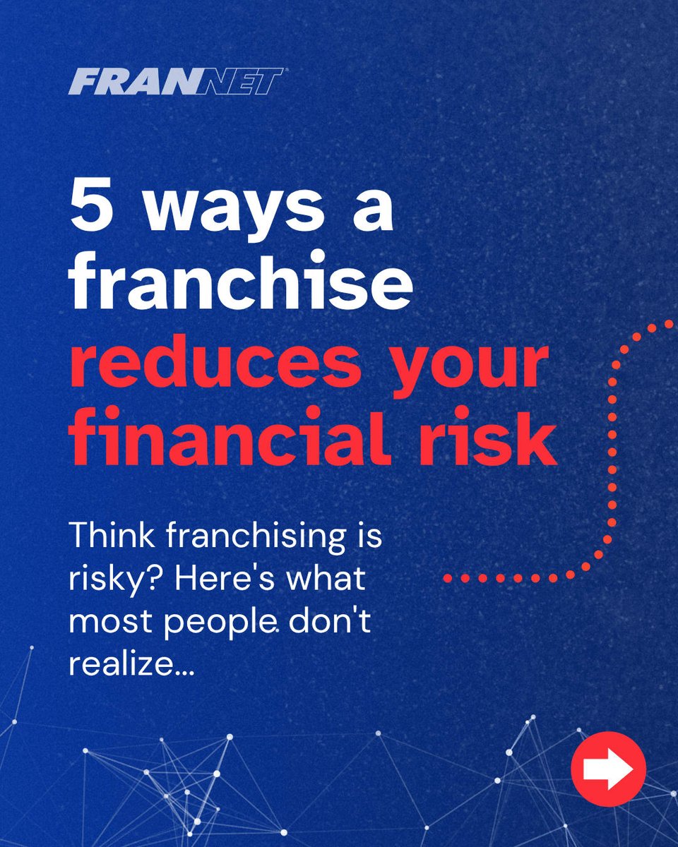 FranNet_Team's tweet photo. Franchising isn't risk-free, of course… no business is. But the odds of success are stacked in your favor!

Click through the images for a breakdown.

#franchisebusiness #franchiseowner #riskmanagement #investment #businessownership https://t.co/ubiBhS1hxF