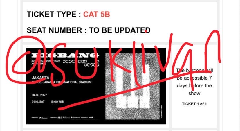 suklivan's tweet photo. WANT TO SELL WTS BIGBANG COSMOS IN JAKARTA CAT 5B 1 TIX - PRESALE MEMBERSHIP
✅ trusted, proof apa aku kasih
✅ harga web, fp only
✅proof pembelian
✅ moots rl sosmed ok
✅ cod Jogja ok

DM / reply for details
rfs: move section lain

#bigbang #bigbanginjakarta https://t.co/KISggMJWDg