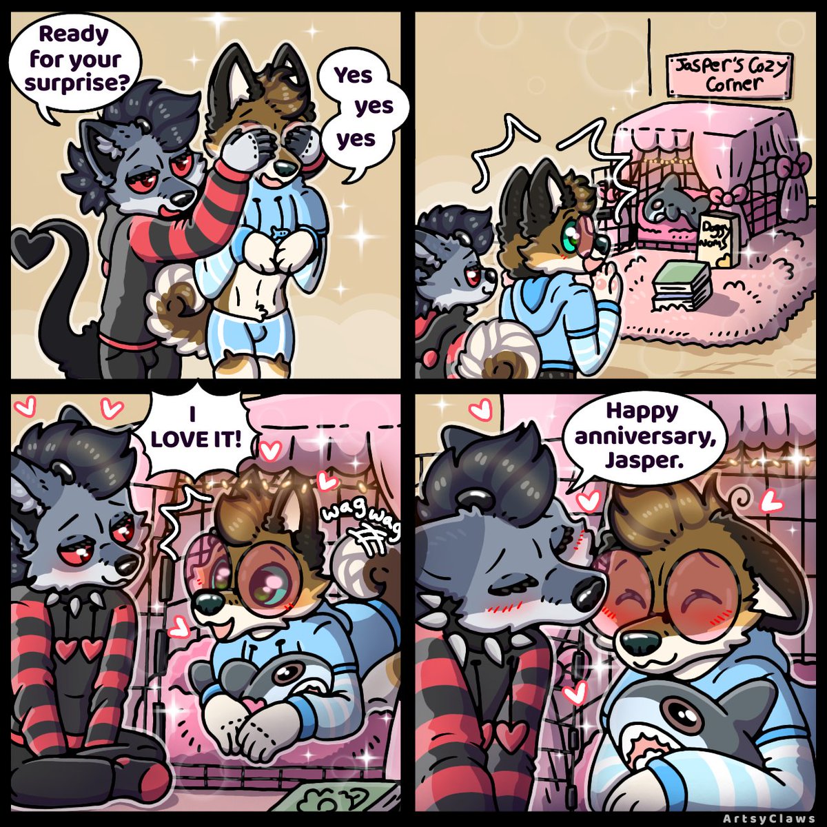 ArtsyClaws's tweet photo. That's his castle now 🦊🐺🩷 https://t.co/uXTxO9s7ab