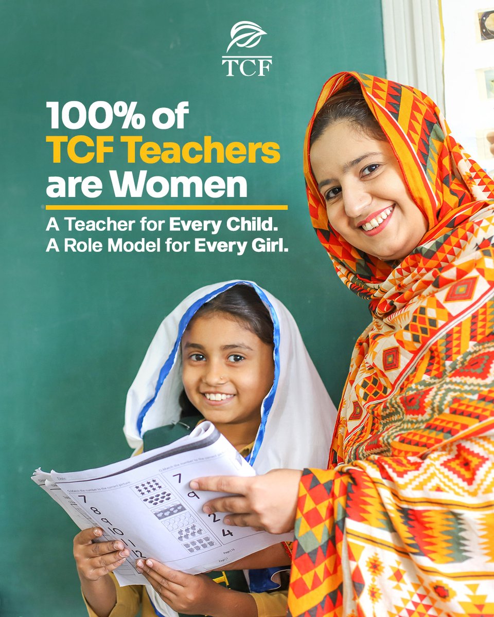 TCFPak's tweet photo. A teacher’s influence continues long after the lesson ends. At TCF, women lead every classroom, equipping children with the knowledge and confidence to move forward, and they deserve our recognition every day. 

#TaleemSeBadlayZindagi #ChangeBeginsWithEducation #TCF https://t.co/tVcD0TxemZ