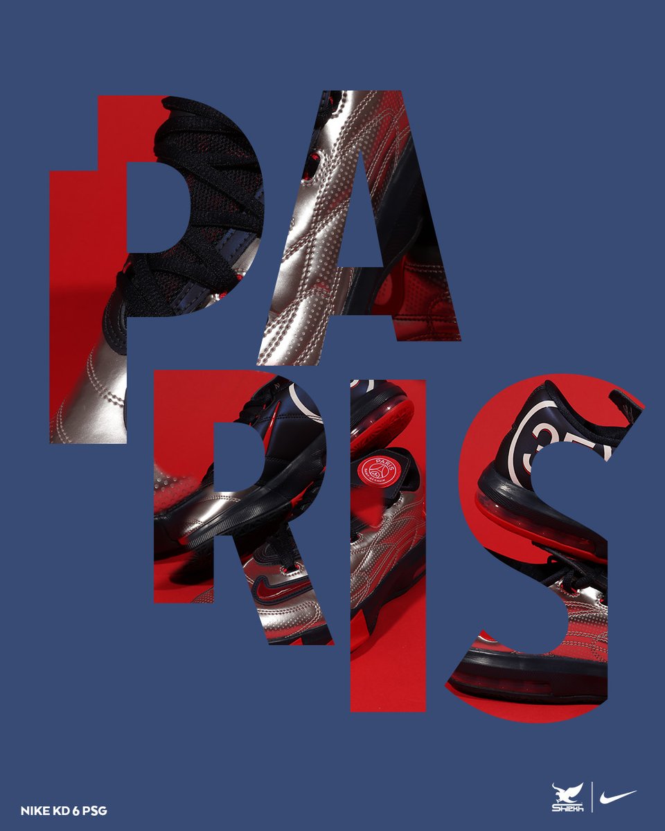 Shiekh's tweet photo. Step into Parisian heat with the Nike KD 6 x Paris Saint-Germain 🔥⚽
Metallic Silver. College Navy. Global Red.
Where basketball meets football legend Now at Shiekh.
https://t.co/G8OxaOYojJ
#Nike #KD6 #PSG #SneakerDrop #Shiekh https://t.co/GgDMdDwGn4