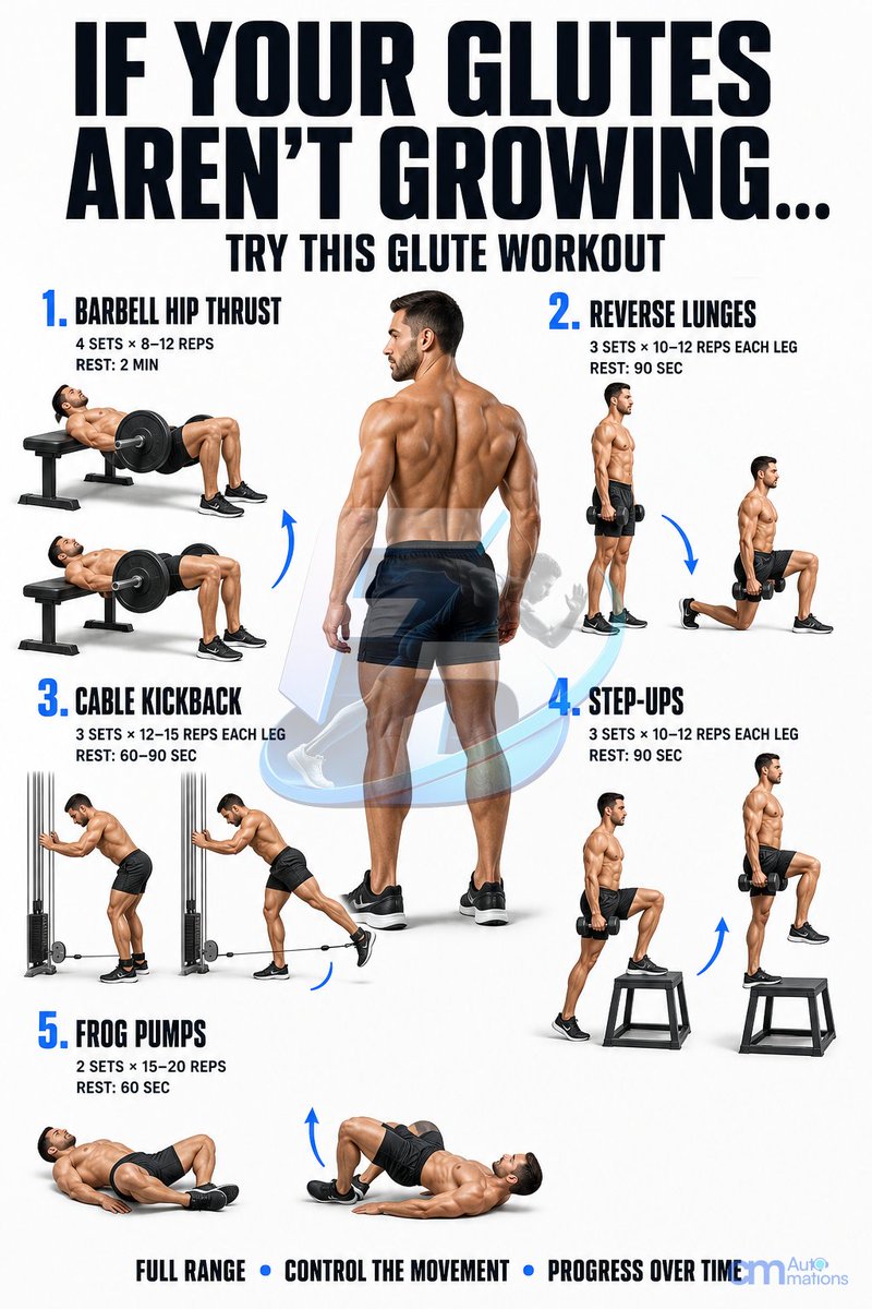 Fit_Decoded's tweet photo. More weight on hip thrusts is not progress if your reps get shorter. Keep your range of motion consistent so your logbook compares like with like. Add weight only when you can maintain that range with control. #StrengthTraining #GluteGrowth #FitDecoded https://t.co/orBqDiGUzH
