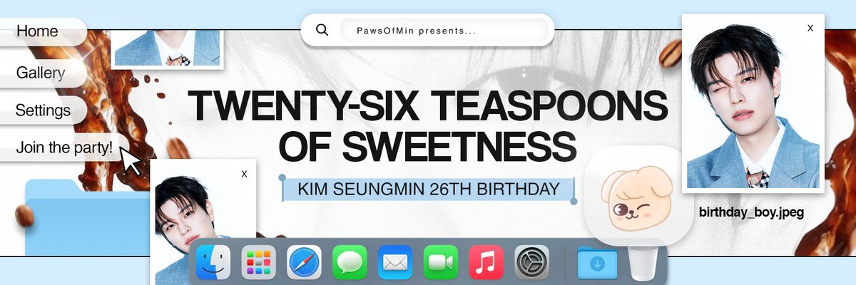 PawsOfMin's tweet photo. ᅠ
Puppy’s sweetest little coffee batch is here! 🐶 Take a teaspoon of 𝗦𝗲𝘂𝗻𝗴𝗺𝗶𝗻’𝘀 𝟮𝟲𝘁𝗵 birthday sweetness and wear the twibbon as your tiny proof of this special treat. 🩵

☕️ / { https://t.co/cUCuYmJAF7 } 
      /  { https://t.co/9i0cnSiK50}
ᅠ https://t.co/F4QMQ8yr9D