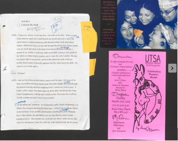 UTSA_Libraries's tweet photo. 🚨 New collection! The papers of San Antonio playwright, Chicana activist, artist, educator, poet, songwriter &amp; performer Maria Ibarra are now open for research in our Chicano Research Collections. Schedule an appt: SpecialCollections@utsa.edu. #teatrochicana #theatrearchives https://t.co/QDN62mtBdX