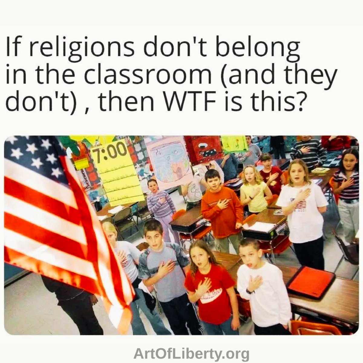 artofliberty's tweet photo. If religions don't belong in the classroom, what exactly is this? "Government" schools have never needed a church to run a ritual.
🔗 https://t.co/P5OtZM3IN2 https://t.co/6cC1RyRqNp