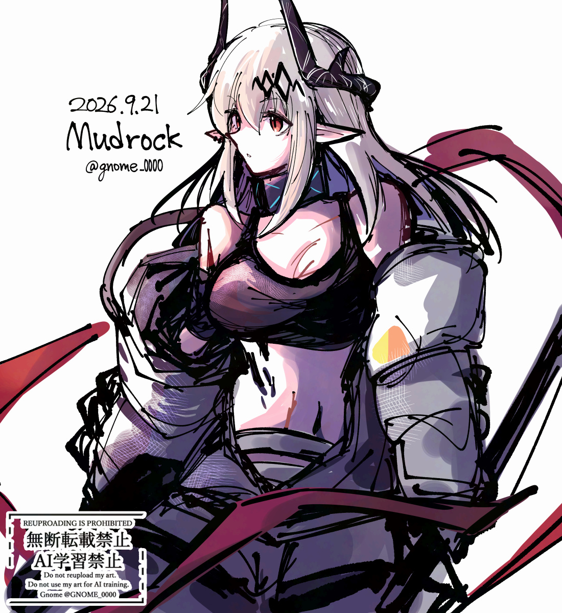 GNOME_0000's tweet photo. #アークナイツ版深夜の真剣お絵かき60分一本勝負
マドロックさん（+1min）
誕生日おめでとう！ https://t.co/Q5l83wnpWr