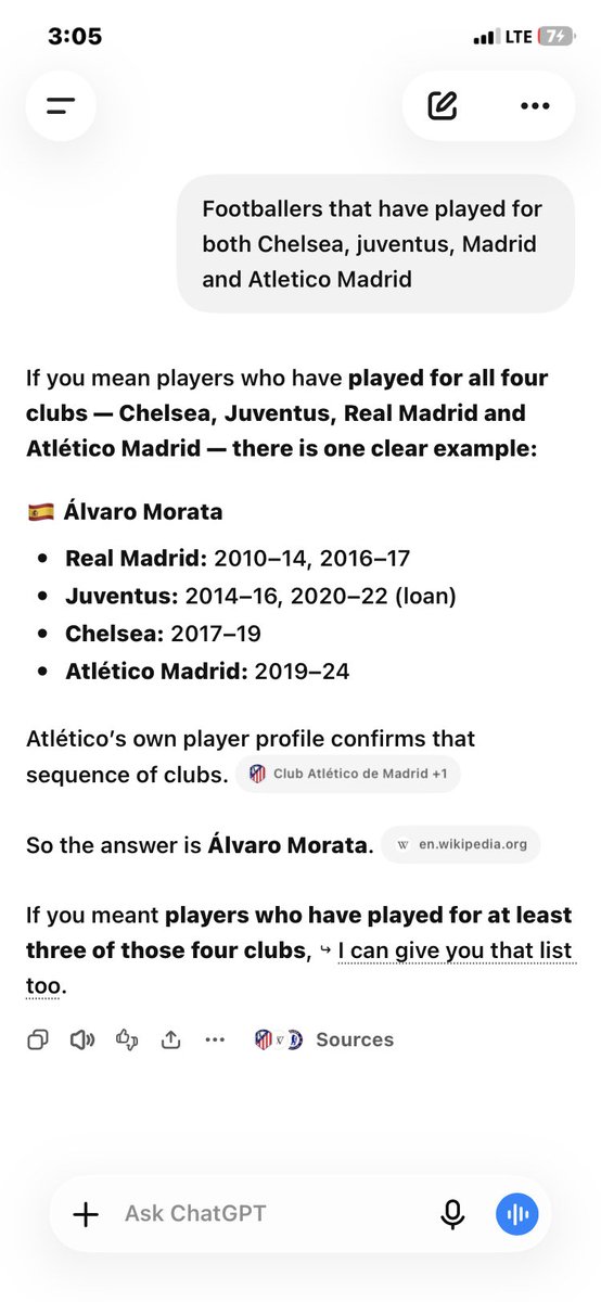 sha_yor07's tweet photo. @AbuZeenat_ Morata is the only player to have played for all four clubs, others only played for 3. https://t.co/lwW2qoV2nq
