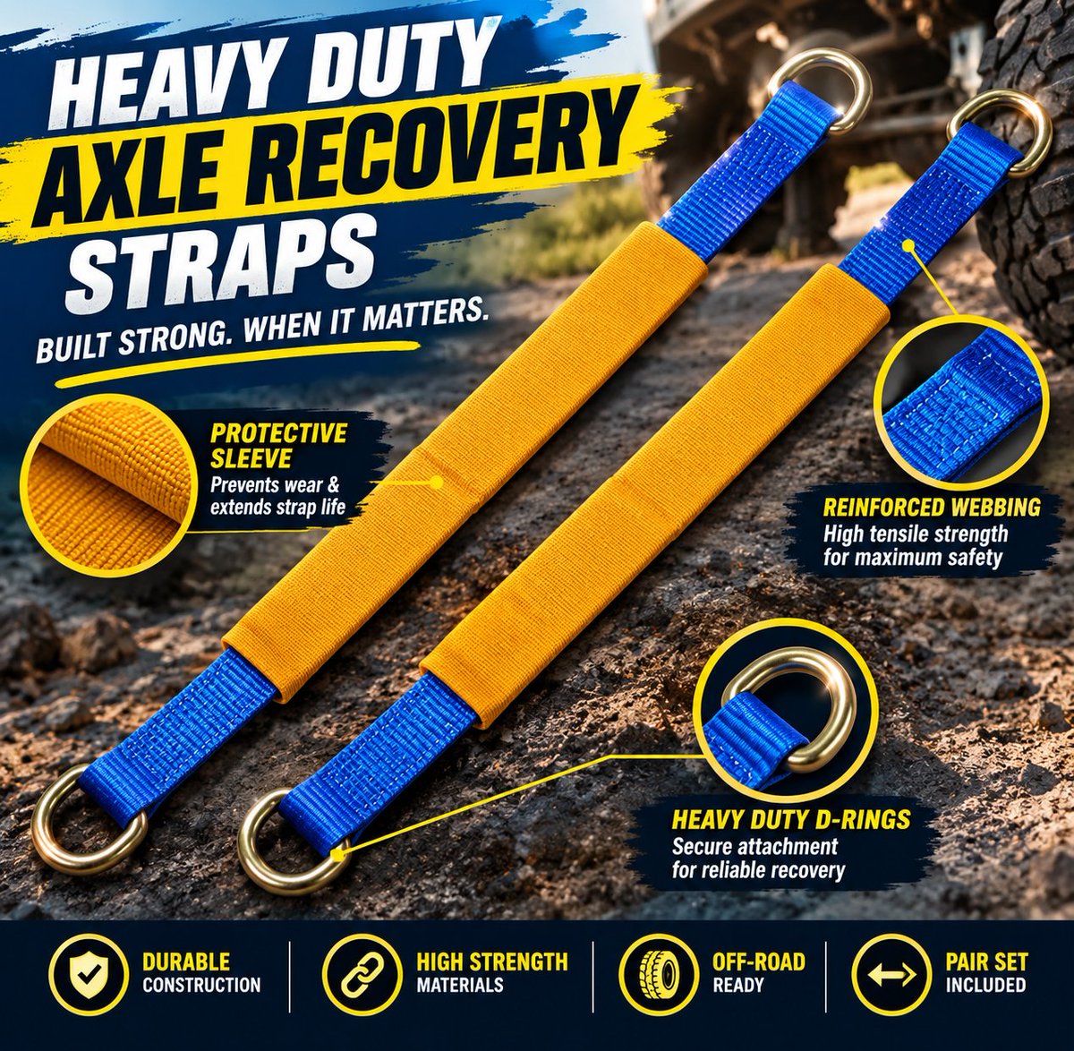 SecureFixDirect's tweet photo. Heavy Duty Axle Recovery Straps (Pair) 500mm - 840mm | BACK IN STOCK

Our Heavy Duty Axle Recovery Straps are designed to provide a secure and reliable attachment point for vehicle transport, recovery, and heavy-duty tie-down applications. 

https://t.co/auEweXCd8x https://t.co/ZP2U3DO1kZ