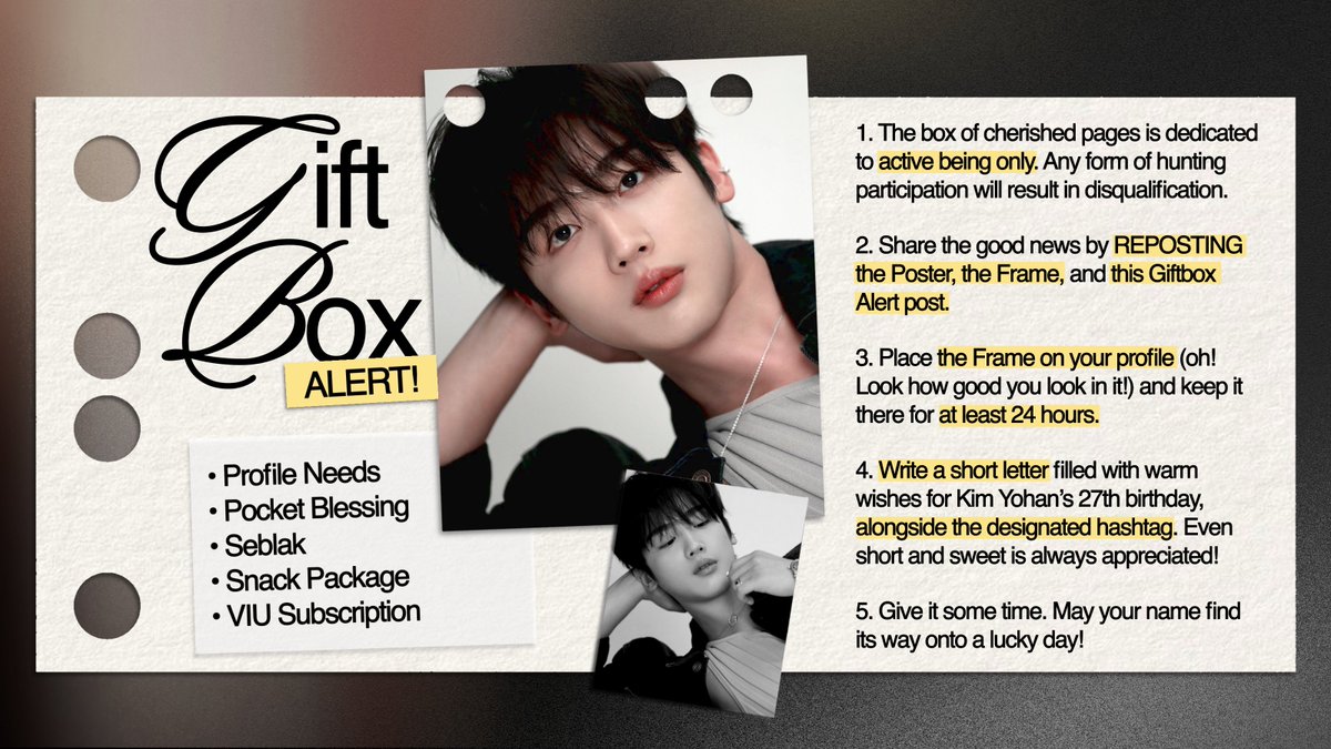 WE_ON_i's tweet photo. ᅠᅠᅠᅠ
🏷 Turn one page, and a little gift card awaits. Oh, behold—the 𝗚𝗶𝗳𝘁 𝗕𝗼𝘅 𝗔𝗹𝗲𝗿𝘁! ✶ Perhaps a lucky day has found its way here, bringing a little gift to tuck one warm smile for the day.
ᅠᅠᅠᅠᅠᅠᅠᅠ https://t.co/Agb5DKdFuZ