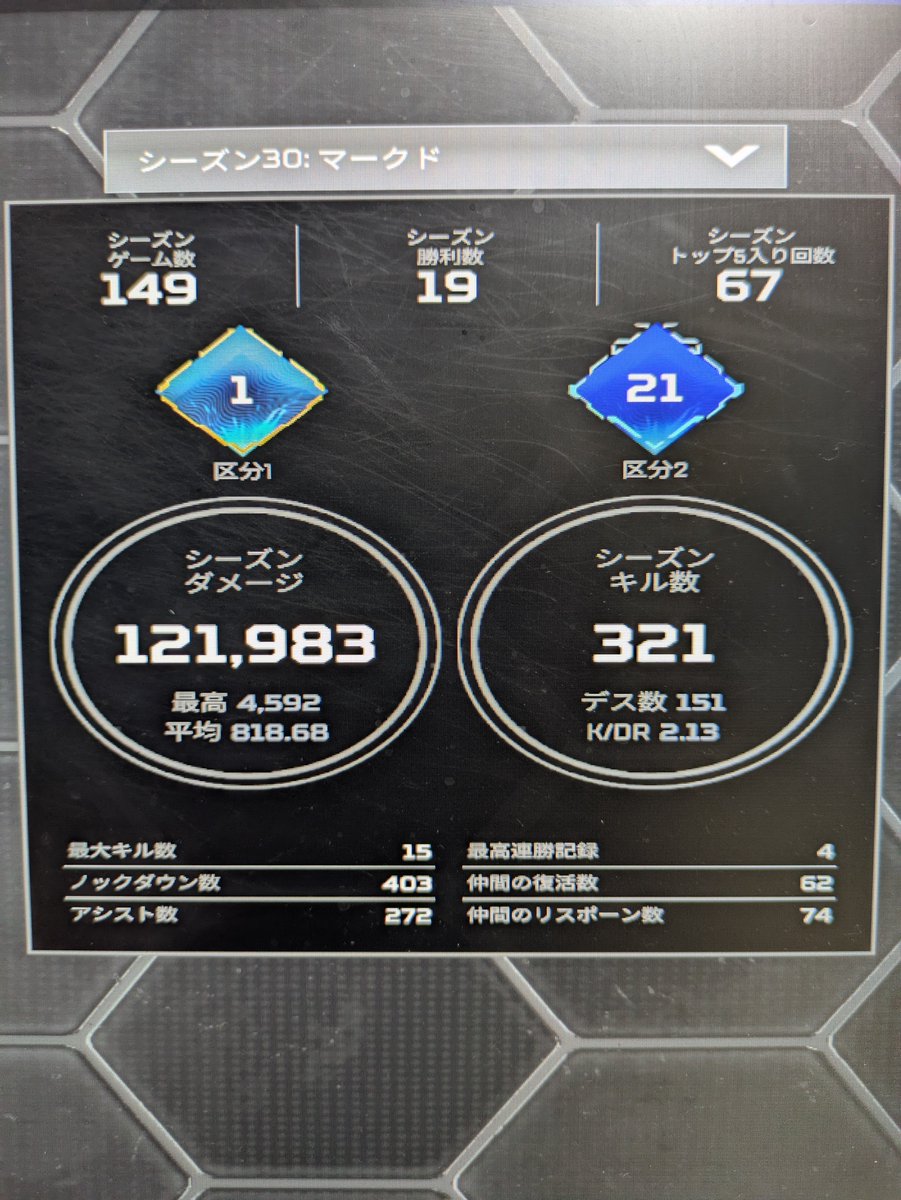 KIBUTUJIMOZAMda's tweet photo. 初投稿！
とりあえずシルバーウィークでマッチングエグい中マスター到達🤗
ソロで沼って試合数はかかってしまったけどね、、、

27日までプレマス回さない予定だけど、一緒にやってくれる人いたら嬉しい！
#ApexLegends #APEX #エーペックスレジェンズ #apex募集 https://t.co/SKIApAUQfH