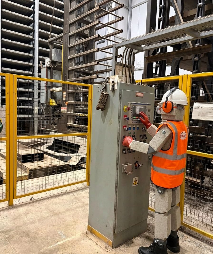 MansfieldSand's tweet photo. Manny's reached the kiln: the stage that turns a shaped brick into a genuinely hard-wearing one. 

Any guesses how hot it gets in there? 🔥🥵 https://t.co/TZmfKAjinq
