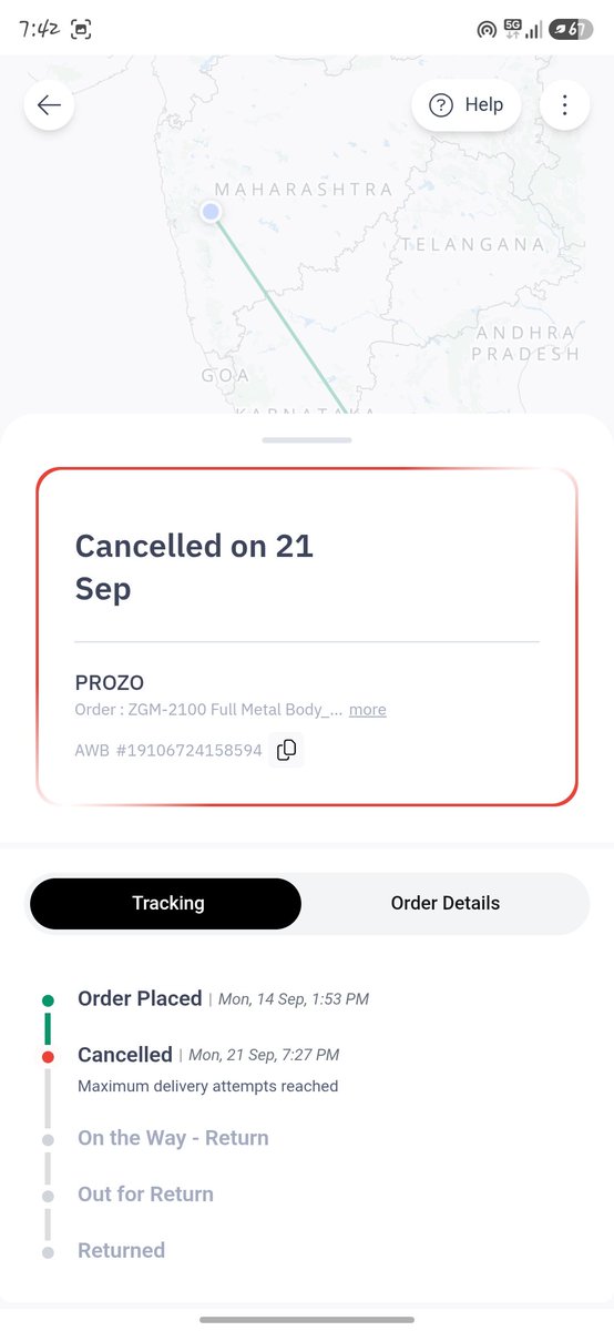 RManduri35642's tweet photo. @help_delhivery @delhivery Need an update on this by what date the item will reaches the seller and need clarification on the screenshot attached below https://t.co/fvBJKxOXyw