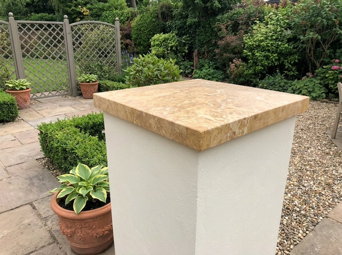 PisastoneLtd's tweet photo. Give your entrance a stylish finishing touch with our natural stone pier caps. Designed to enhance your property and protect pillars from the UK weather. Explore our range today! #PisaStone https://t.co/oQX3uF3TTe