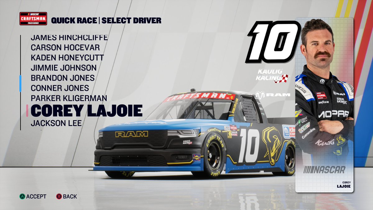Kaulig_Trucks's tweet photo. You can play as the one and only @RamTrucks anchor team in @NASCAR26TheGame!! 🙌

Get in the game now ➡️ https://t.co/sxahQqhGw3 https://t.co/K7BvIJcv6t