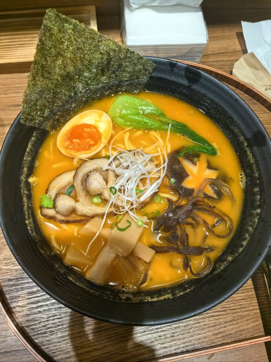 AstridBertxv's tweet photo. Just found the BEST hidden ramen spot in town! Rich tonkotsu broth, chewy homemade noodles, and perfectly marinated soft-boiled egg = 10/10 will come back next week. https://t.co/w9EjgPq22s