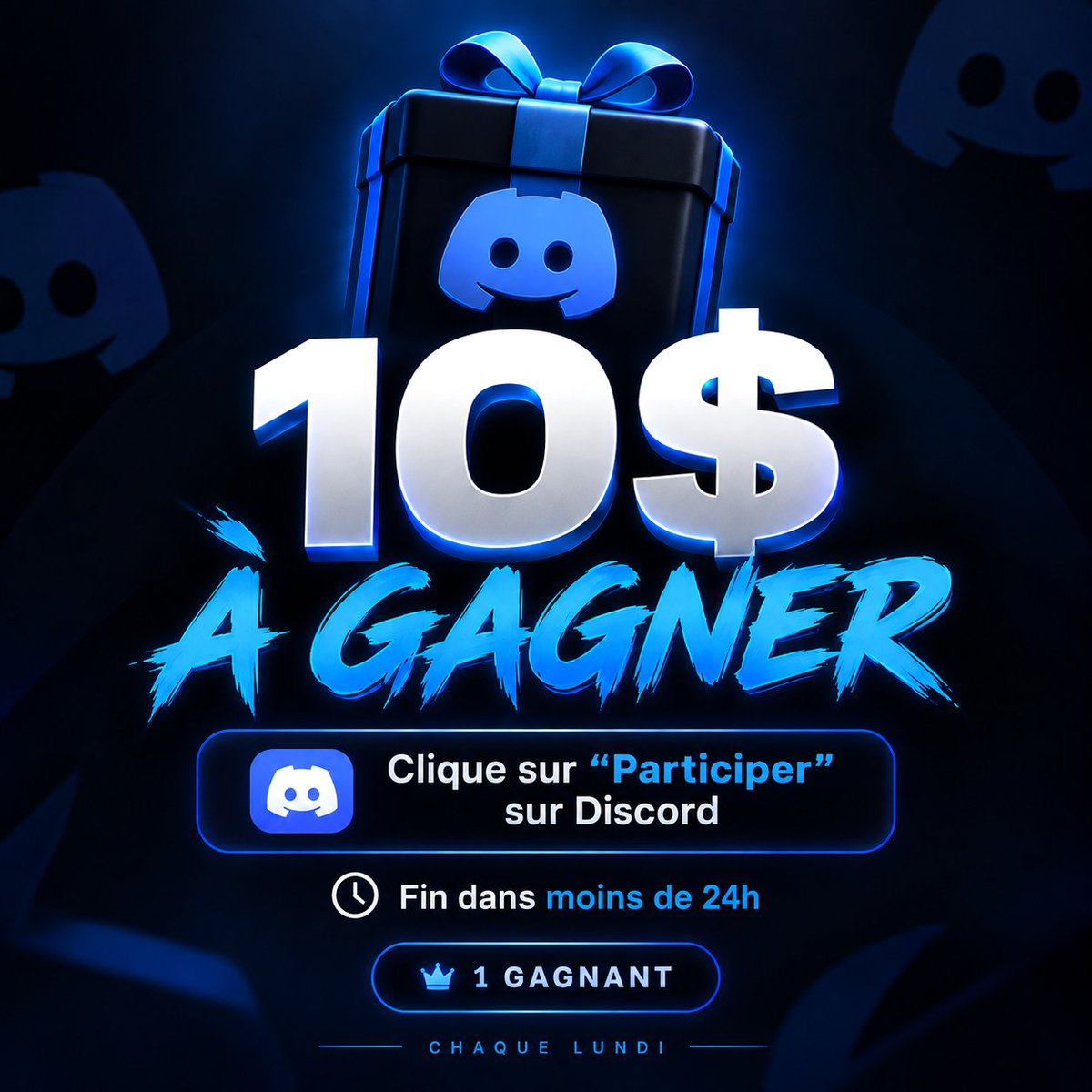 SoAceTM's tweet photo. 🎁 10$ à gagner !

Comme chaque lundi, un gagnant sera tiré au sort sur le Discord.

Il reste moins de 24h pour participer.

Clique sur “Participer” et c’est bon. 👀

https://t.co/HQk6svjh22

#TeamParieur https://t.co/ALPomT3Uyl
