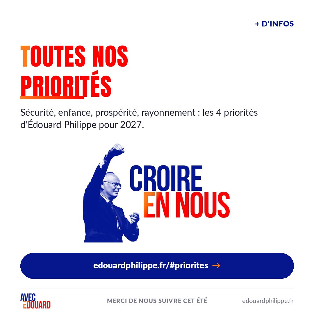 PierreTherond's tweet photo. Chaque semaine, les mesures qu'@EPhilippe_LH porte pour 2027.

Cette semaine : rétablir l'autorité, la fermeté et l'efficacité de la Justice, dans la priorité « Une France plus sûre ».

👉 https://t.co/Z8L0I5mHQq
@Avec_Edouard #Justice #Priorités2027 https://t.co/pGHgBiIbXF