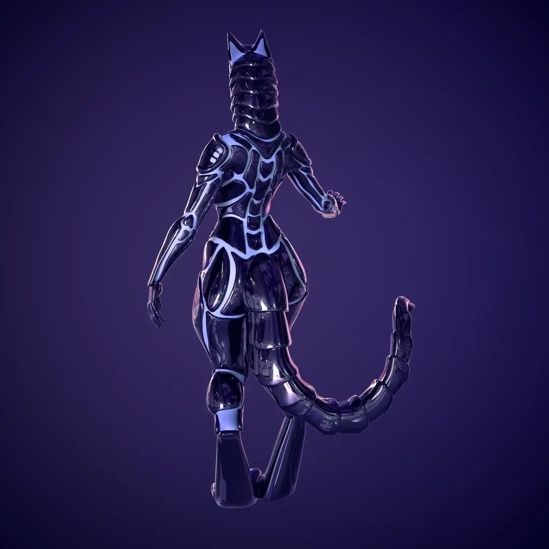 ashangryviens's tweet photo. Chrome soul. Neon heart. 💜
A futuristic character study.

#commissionopen  #blender #model #comms https://t.co/1ZP6gPed9s