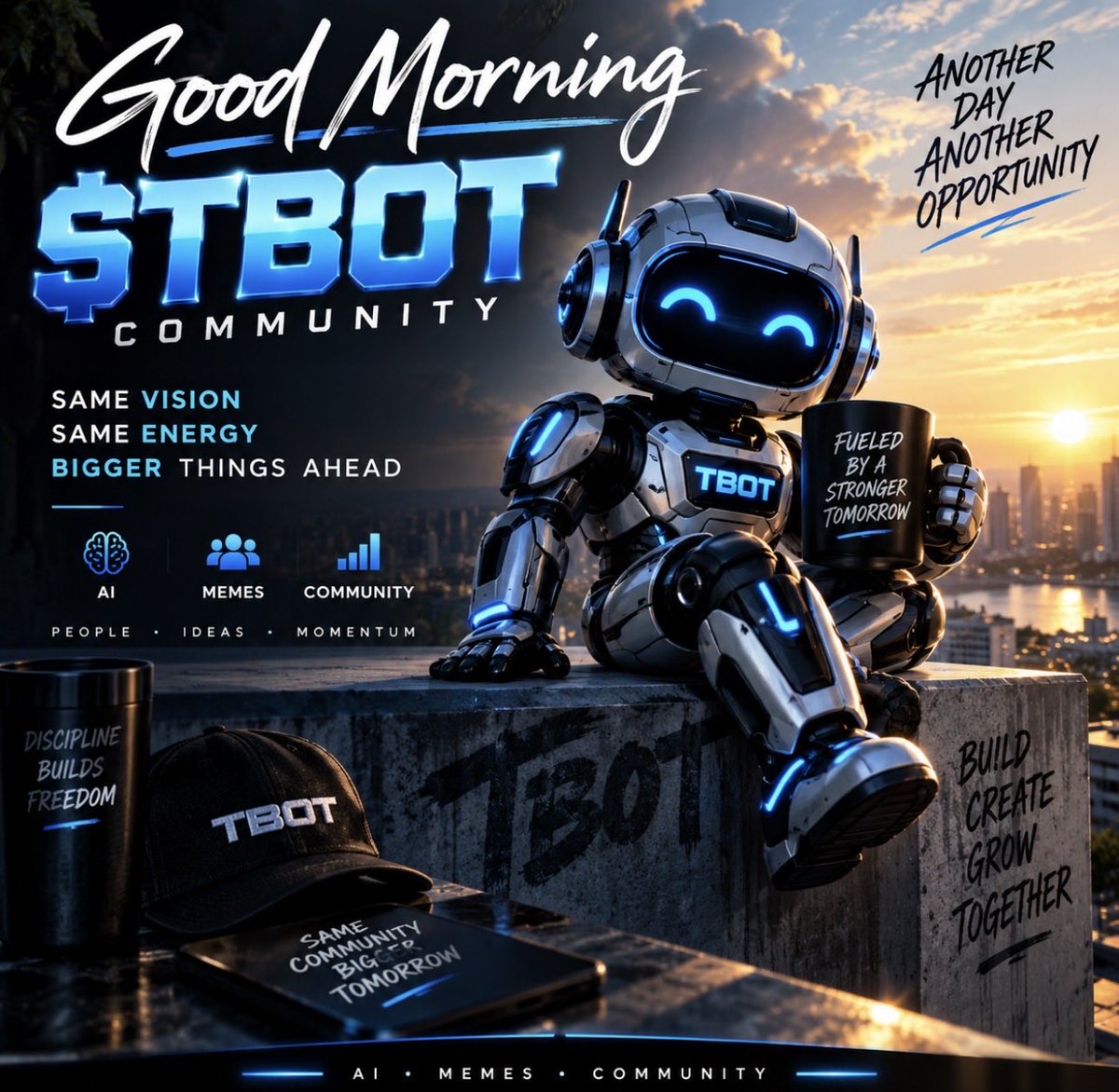 TurboBotCoin's tweet photo. Good morning, $TBOT community 🤖☀️

New day, same vision — keep growing, keep creating, and keep pushing the community forward.

AI • MEMES • COMMUNITY
One step at a time. Bigger things ahead. 🚀

#TBOT #TurboBot #Solana #MemeCoin #CryptoCommunity https://t.co/DNowSMT4du