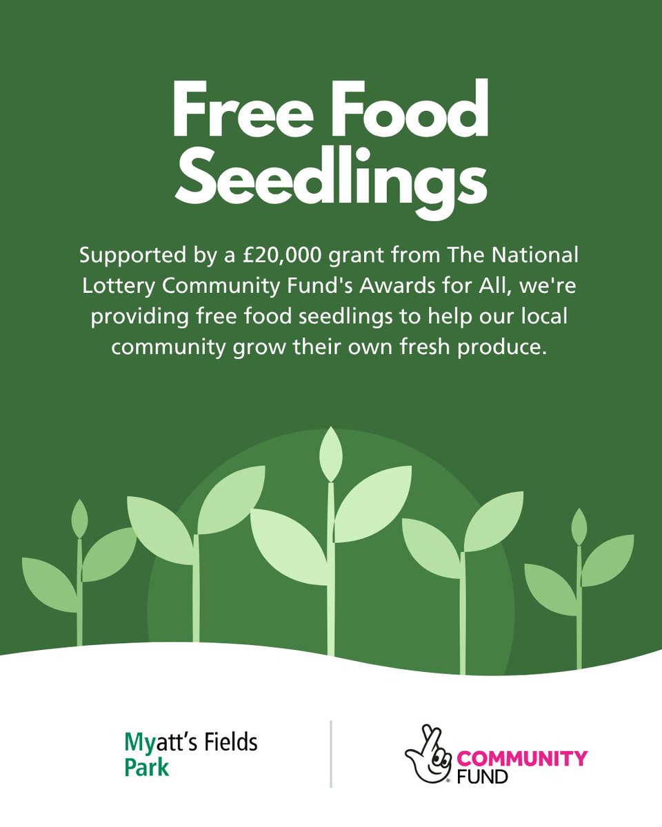 myattsfields's tweet photo. Thanks to a £20,000 grant from @TNLComFund we're giving free seedlings to help our community grow fresh produce! 🥬🍅💚 #MyattsFieldsPark #GrowYourOwn #FreeSeedlings #CommunityGrowing #Camberwell #Lambeth #LocalFood #NationalLotteryCommunityFund #AwardsForAll https://t.co/q2Ykz2bSOE