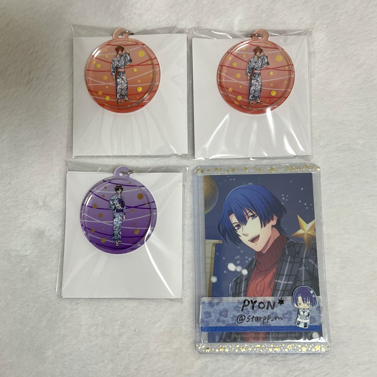 starpp_m's tweet photo. うたプリ 交換 譲渡 夏祭り 浴衣
YUKATA-MODE

アクリルチャーム
譲→音也,トキヤ
求→真斗,那月,定価+送料

郵送にて
よろしくお願いいたします https://t.co/Mj1lTMXymC