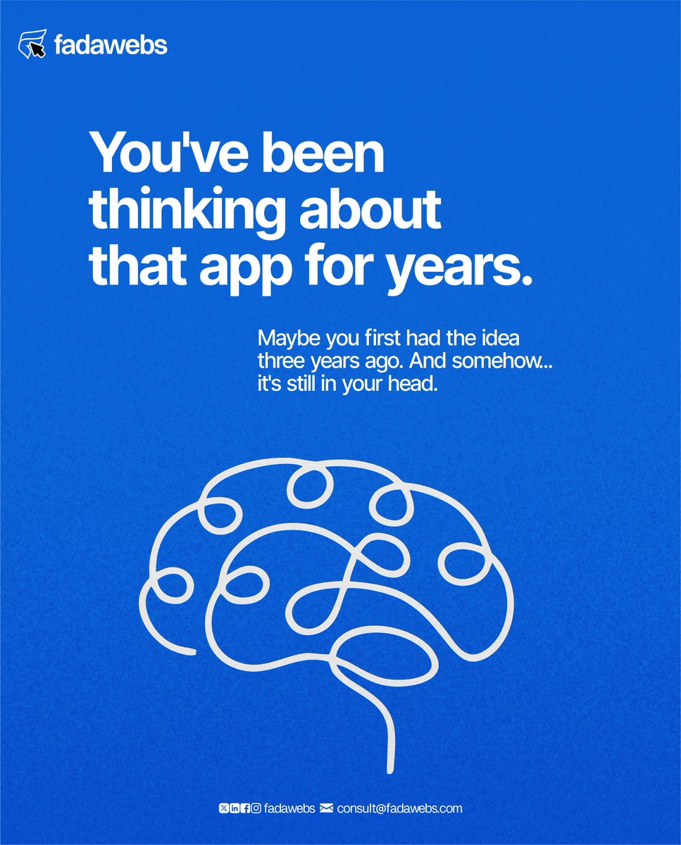 fadawebs's tweet photo. You’ve had the idea long enough.
It’s time to move it beyond your head.
And make it a reality.
#ideas #businessmindset #trendingreel #appdevelopment https://t.co/UB2OH0xrVT