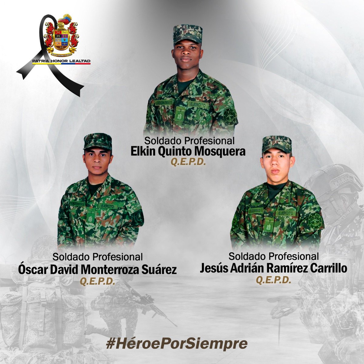 NoticiasRCN's tweet photo. 🔴Reportan el asesinato de tres soldados tras ataque en la vereda La Unión, municipio de La Macarena, Meta. Un suboficial y dos soldados resultaron heridos. Autoridades señalan a la Estructura Ever Castro de las disidencias de ‘Calarcá’ como responsable del hecho. https://t.co/EBfDQfOr5q