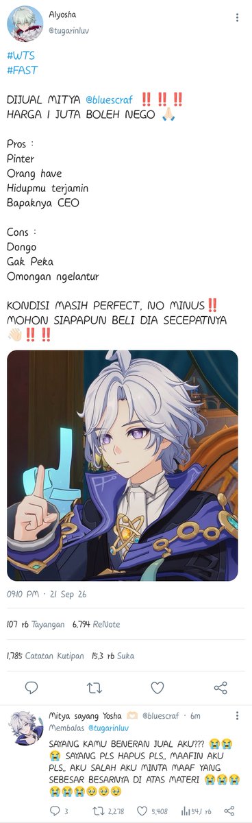 hongrarui's tweet photo. #Mityosha 
One-twt panjang gambarnya (malas crop) | Yosha jual Mitya 

*Little bit occ https://t.co/lUaNcHerfz
