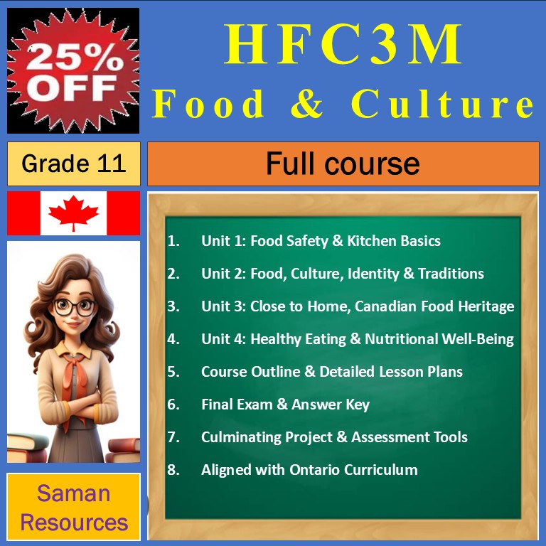 SamanResources's tweet photo. 🍽️ 25% OFF | Sept 21–24
HFC3M – Grade 11 Food & Culture – Full Course | Developed 2026

A complete, ready-to-teach course for Ontario Family Studies classrooms!
📚 Lessons • Activities • Food Labs • Assessments & more

🇺🇸 TPT in USD:
https://t.co/CIfzP9h5u0

🇨🇦 Website in CAD:
🏷️ Use code HFC3M25 at checkout
https://t.co/0iZWz8V3ZE

📩 info@samanresources.ca

#HFC3M #FoodAndCulture #FamilyStudies #OntarioTeachers #TpTSale #HighSchoolTeachers #SamanResources
