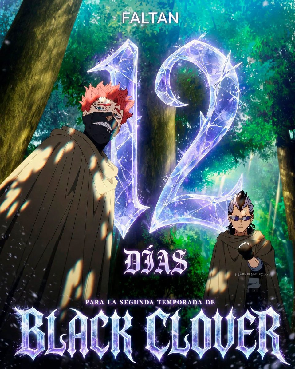 ShinSukehiro17's tweet photo. Post para recordar que solo faltan 12 dias para el estreno de la segunda temporada de Black Clover 🗣️🔥🍀✨

#BlackClover https://t.co/FF7IVKu4In