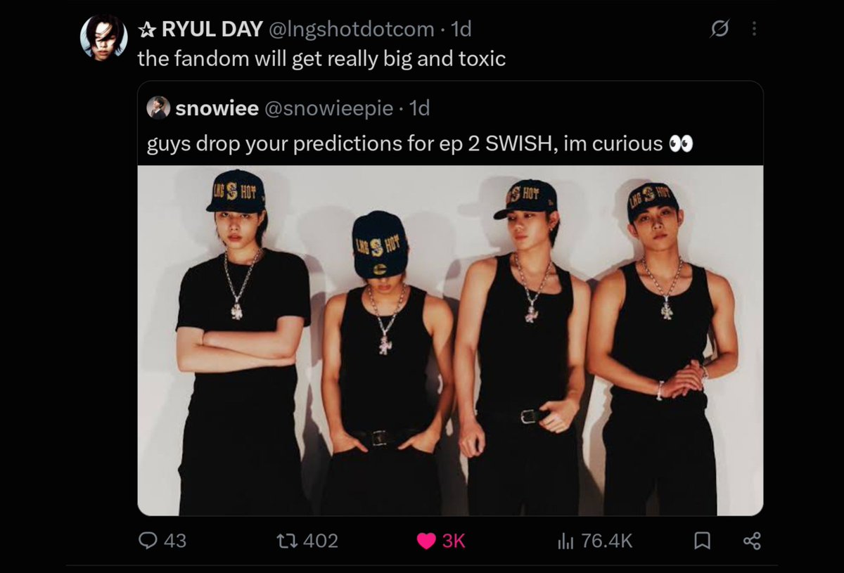 enjoy4sho's tweet photo. Ngetweet begini aslinya karena habis liat twt ini, dan bener aja kan dikasih bukti konkret langsung tuh di qrt qrt nya... 😂
Padahal yg bilang relate pun banyak yg relate nya dri fandom lain, bukan dri fandom ini. Kok galak? Kok pada bitter?? Kok malah ngecaci maki??? Toh kan hak hak mereka mau fangirling model gimana juga. Mau stay fandom, mau jdi casual listener aja, mau stop, mau leave pun ya terserah mereka...😁