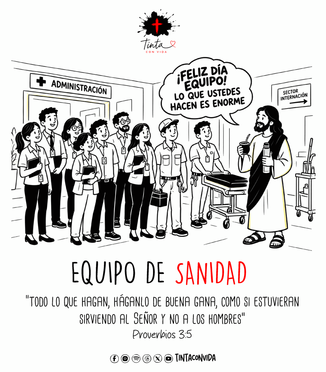 tintaconvida's tweet photo. ¡FELIZ DÍA TRABAJADORES DE SANIDAD! 😊
Su labor es sumamente importante para que todo funcione bien en cualquier ámbito de salud y Jesús lo sabe. Por eso Él 👆🏻 siempre está ahí para acompañarlos y ayudarlos cada día 🤗

#diadelasanidad #hospital #salud #trabajadores #sanidad https://t.co/tIftDDKaTv