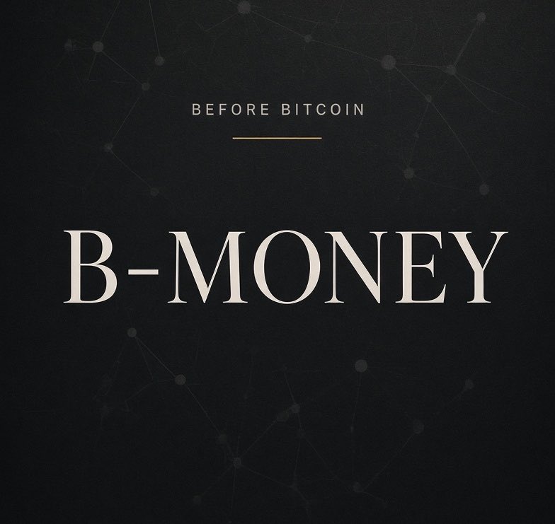 bmoneyonbnb's tweet photo. 1997: Adam Back @adam3us publishes Hashcash. (PoW). 

1998: @weidai11 posts b-money (distributed anonymous cash via computational puzzles + public accounts; never implemented; Bitcoin whitepaper ref [1]). 

1998/2005: @nickszNick Szabo designs/publishes Bit Gold (chained PoW “unforgeable costly bits” in a timestamped registry; never implemented). 

31 Oct 2008: Satoshi Nakamoto publishes the Bitcoin whitepaper. 

3 Jan 2009: Bitcoin genesis block - first working P2P electronic cash with no trusted third party. Satoshi later wrote Bitcoin implements Dai’s b-money and Szabo’s Bit Gold. 

28 Oct 2016: Zcash launches @zooko as a new chain from Bitcoin’s codebase plus zk-SNARKs for optional shielded txs (not a BTC chain split). 

1 Aug 2017: Bitcoin Cash hard-forks Bitcoin at block 478559 for larger blocks.

All roads lead to b-money.