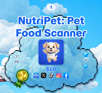 NutriPetApp's tweet photo. Look into the sky, and you'll see NutriPet is still #1 🏆
@1k_clouds https://t.co/BDIpnSbd1U