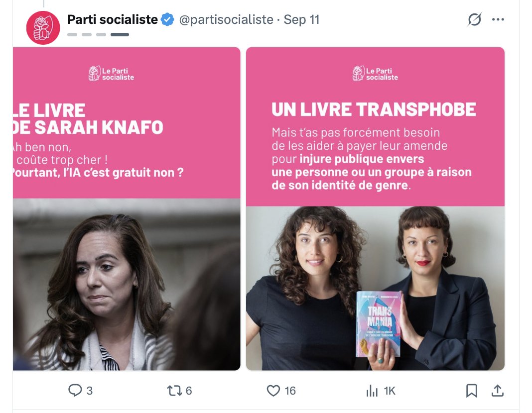 doramoutot's tweet photo. Hallucinant de voir le parti socialiste nous attaquer gratuitement et nous diffamer.  Il n y a vraiment plus une once d'espoir à gauche dans ce pays.

Même chez ceux censés représenter l’aile la plus modérée, le bon sens dans le cerveau semble avoir pris un congé sabbatique pour être remplacé par un perroquet woke. 

Qu'ils fusionnent directement avec LFI, tant qu'à faire.