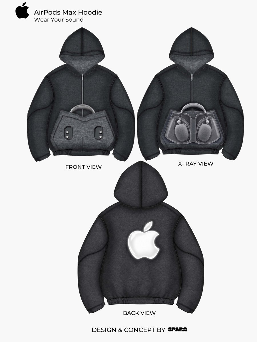 sirmuelsparq's tweet photo. If @Apple made a hoodie that replaced the AirPods Max case. https://t.co/tWbOl9LoFS