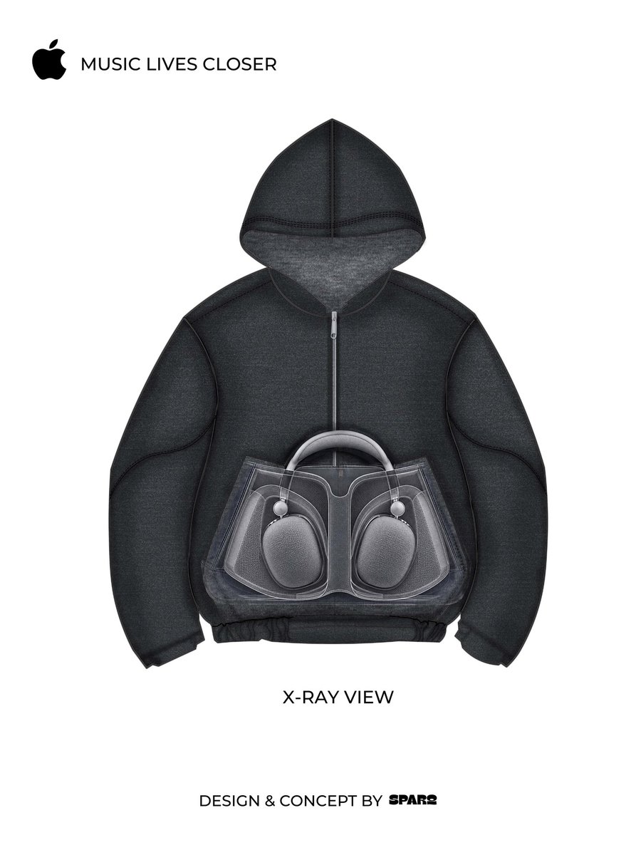 sirmuelsparq's tweet photo. If @Apple made a hoodie that replaced the AirPods Max case. https://t.co/tWbOl9LoFS