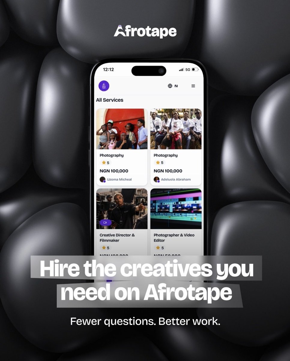 tuney_dj's tweet photo. Need a creative for your next project?

AFROTAPE connects brands, businesses and individuals with the right creative talent.

Photographer? Videographer? Designer? Editor? Producer? Studio?

Send in a DM and let's get you the creative you need.

#CreativeCommunity https://t.co/K7OeuglNLH