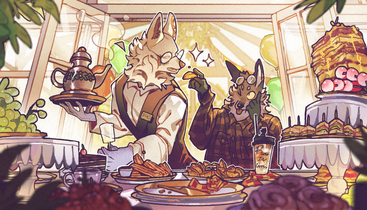 randitawu's tweet photo. doggy banquet https://t.co/iqrqsc7qVq