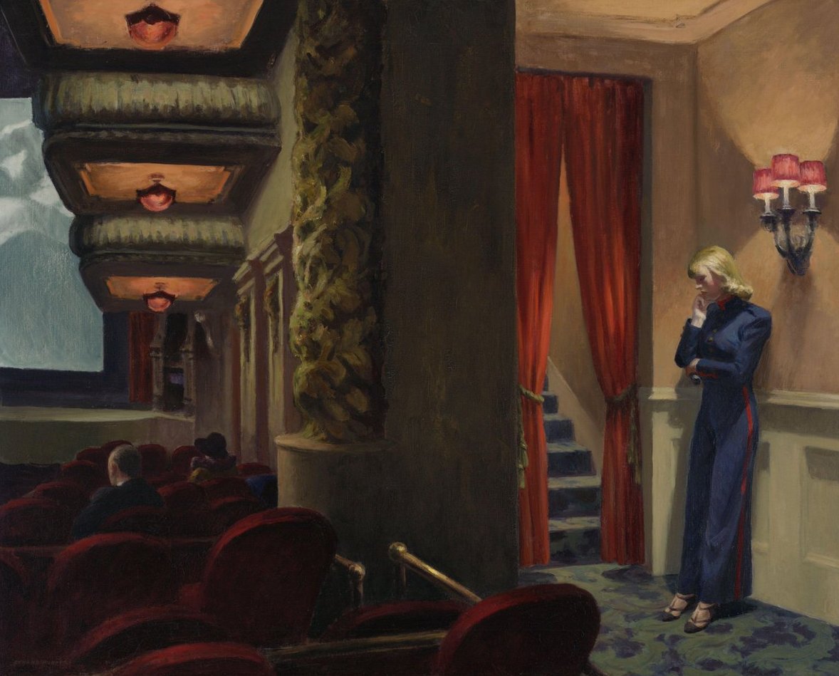 DailyClassicArt's tweet photo. Edward Hopper - "New York Movie" (1939) https://t.co/R7SxpgSuPI
