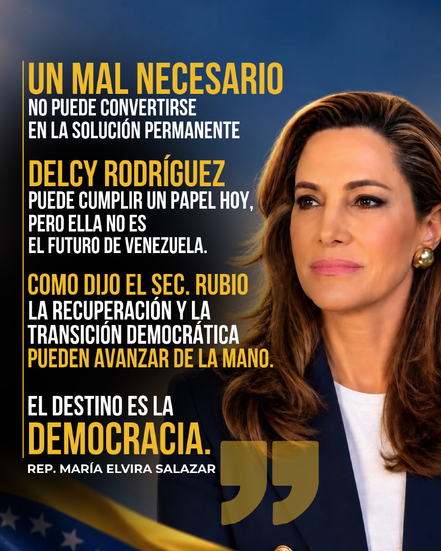MaElviraSalazar's tweet photo. El futuro de Venezuela debe construirse sobre instituciones sólidas y la voluntad de su pueblo.
- - - 
Venezuela’s future must rest on strong institutions and the will of its people. 🇻🇪 https://t.co/kx7iCdBybN