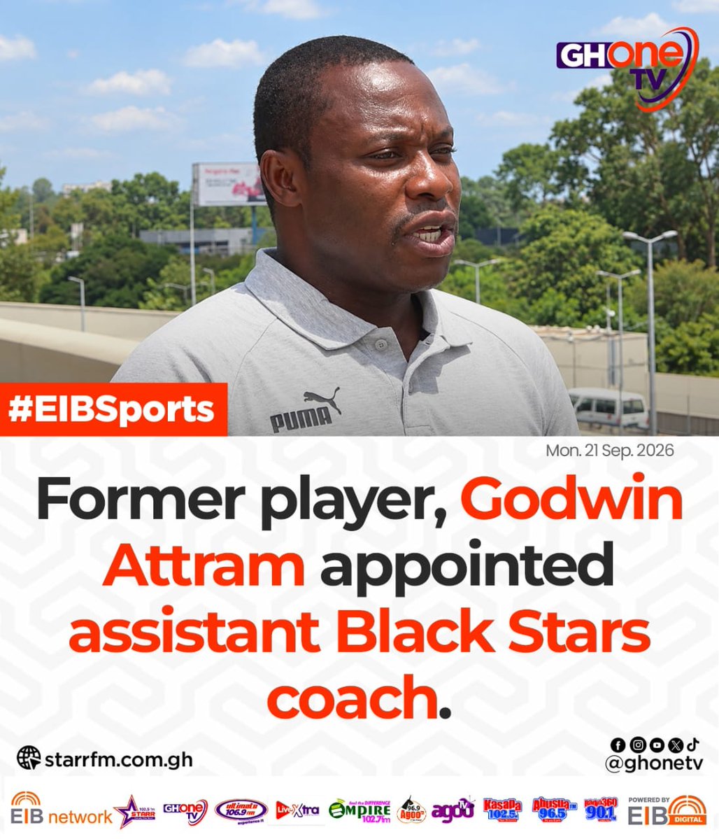 starr1035fm's tweet photo. Former player, Godwin Attram appointed assistant Black Stars coach...

#EIBSports
#EIBNetwork #StarrFM
#GHOneNews #NewsAlert https://t.co/jQmMmdmHyp