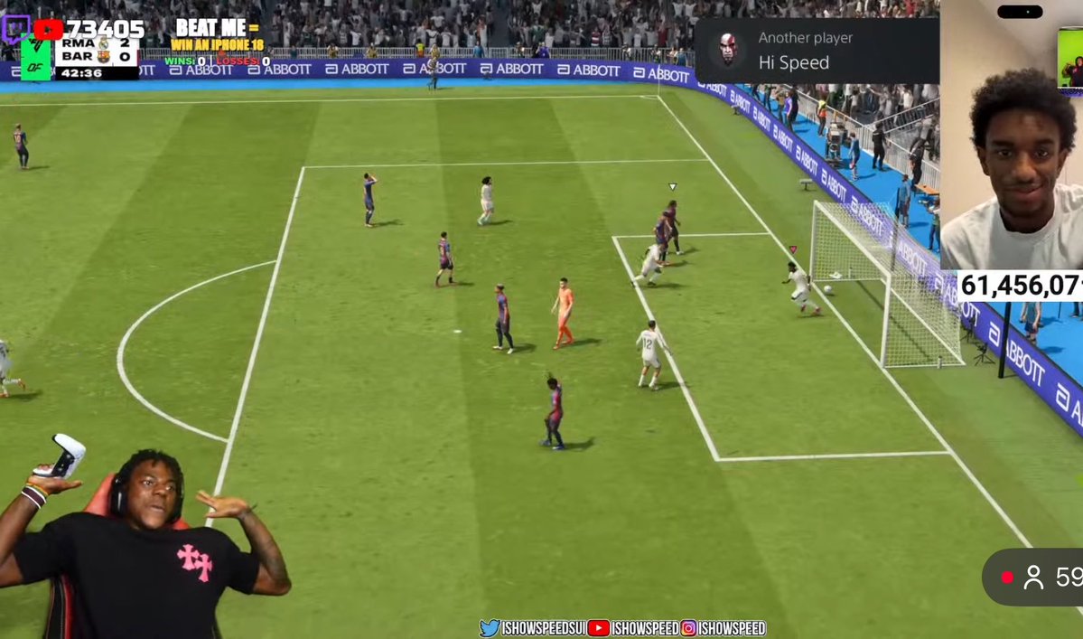MesBlaugrana's tweet photo. je vais mourir, Balde est en live avec Speed, il est en train de perdre 2-0 avec le Barça contre le Real https://t.co/mv3OunwTwM